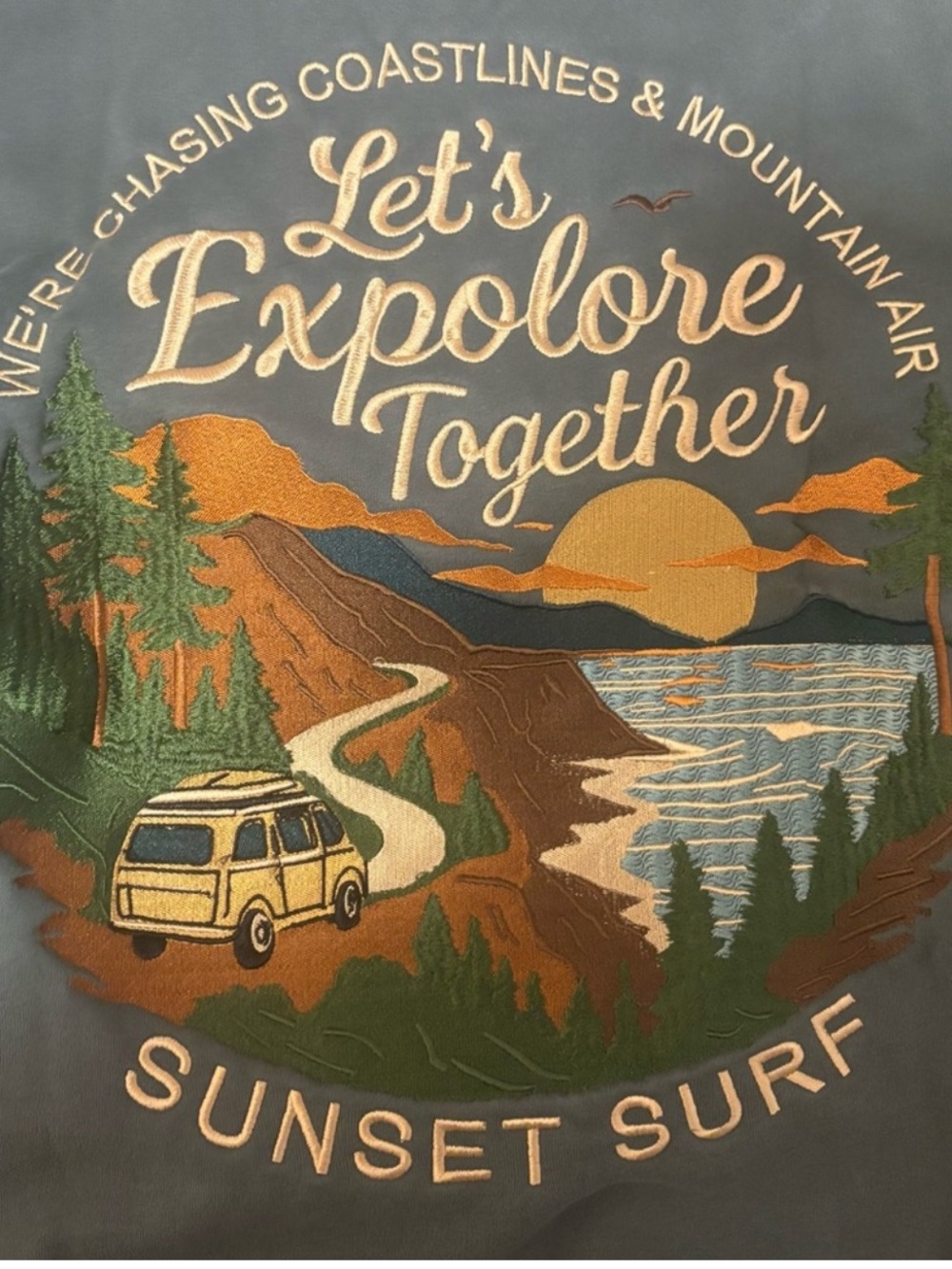 Sunset Surf 'Let's Explore Together' Pullover Hoodie + Canvas Tote Bag! SIZE M - Picture 3 of 6